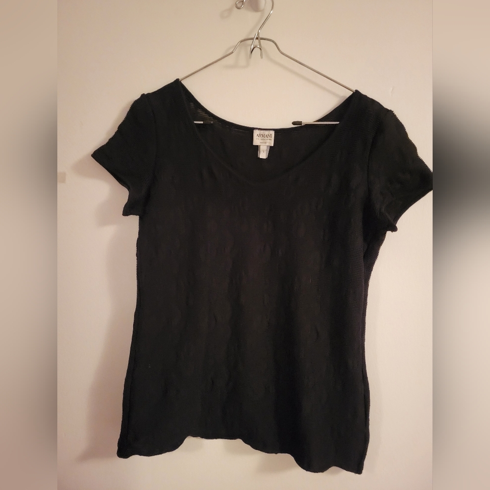 Giorgio Armani Black Fitted Short Sleeve Tee